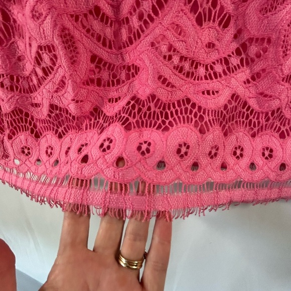 Isaac Mizrahi Beautiful Pink Lace Dress Lined Medium No Zipper - Picture 14 of 14